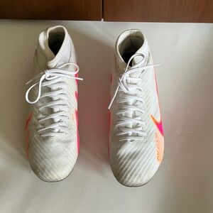 Zoom Athletic Shoes in White and Neon Pink